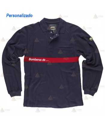 Polo ignífugo, antiestático en tejido modacrílico para Bomberos