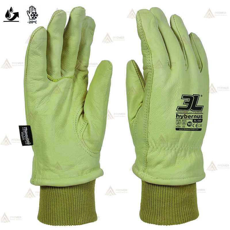 Guantes de piel flor hidrofugada y forro para Forestales