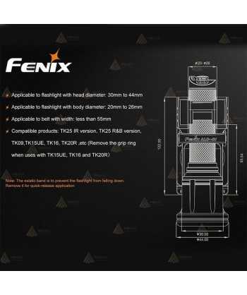Funda giratoria para linternas tácticas Fénix