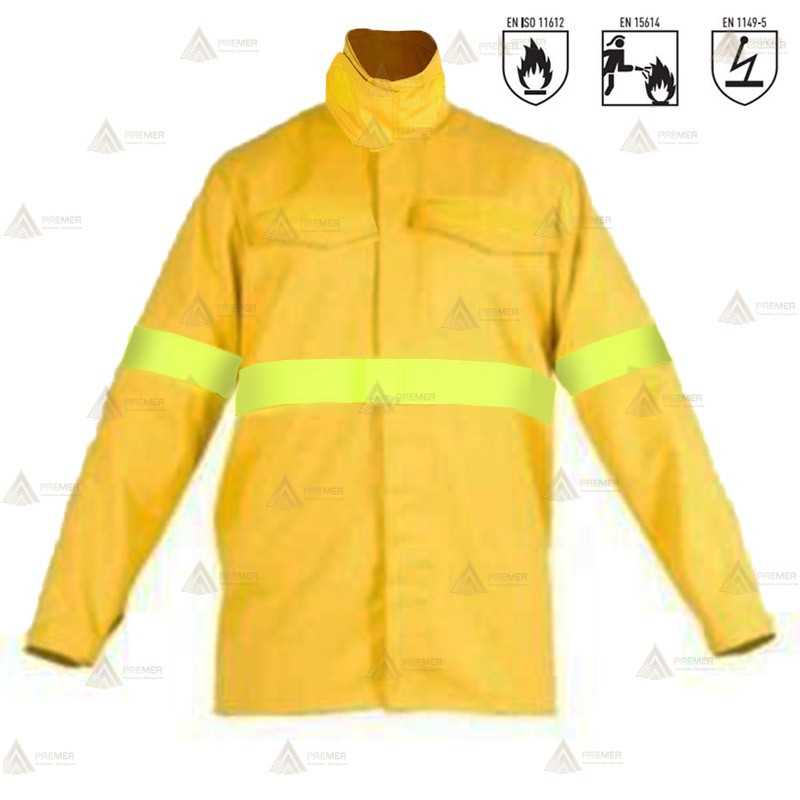 Camisa ignífuga con tapabocas para bomberos forestales