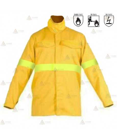 Camisa ignífuga con tapabocas para bomberos forestales