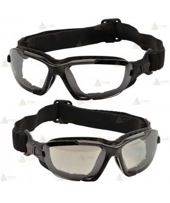 Gafas panorámicas con patillas y goma para tiro