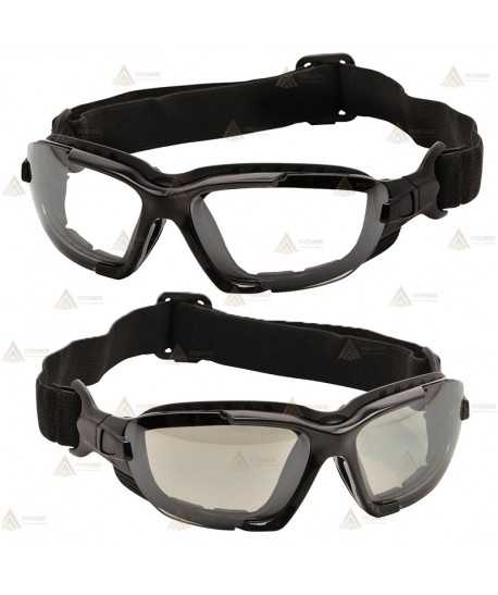 Gafas panorámicas con patillas y goma para tiro