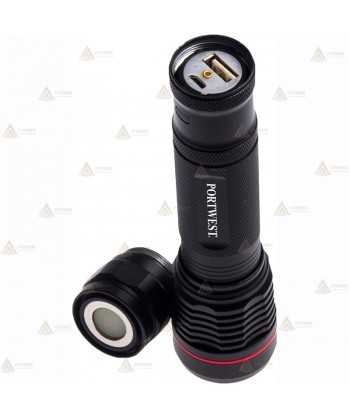 Linterna led recargable con micro USB  (600 lúmenes)