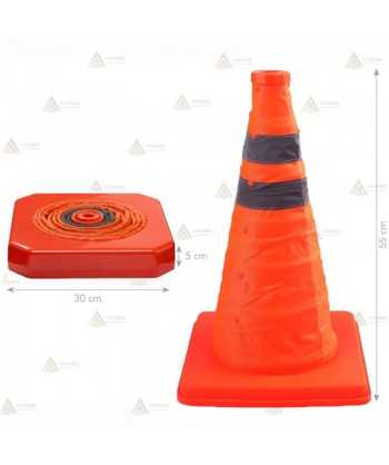 Cono plegable de señalización