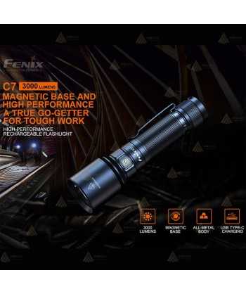 Linterna Fénix C7 recargable de alto rendimiento (3000 lúmenes)