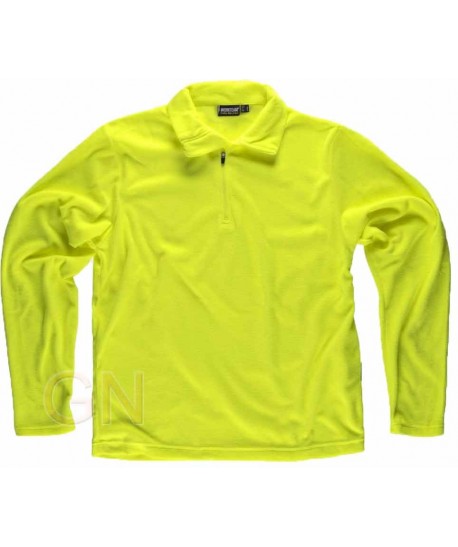 Jersey polar segunda piel con cierre de media cremallera color amarillo A.V.