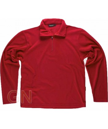 Jersey polar segunda piel con cierre de media cremallera color rojo