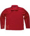 Jersey polar segunda piel con cierre de media cremallera color rojo