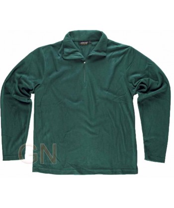 Jersey polar segunda piel con cierre de media cremallera color verde