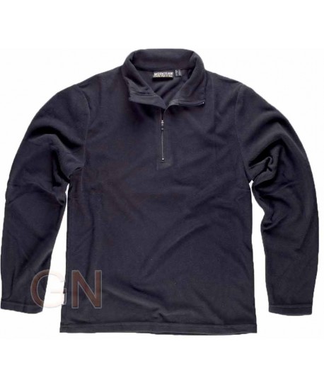 Jersey polar segunda piel con cierre de media cremallera color negro