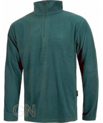 Jersey polar segunda piel con cierre de media cremallera color verde