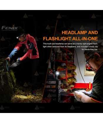 Frontal HM50R V2 de Fénix, recargable con USB, con luz blanca y roja (700 lúmenes)