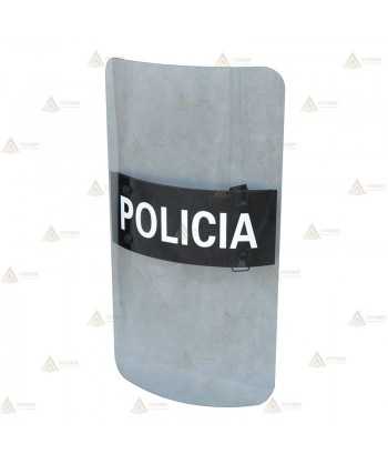 Escudo transparente antidisturbios para policía