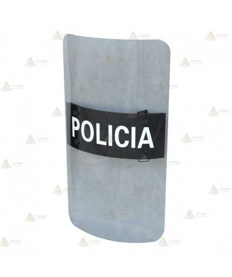 Escudo transparente antidisturbios para policía