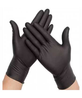 Guantes desechables de nitrilo negro sin polvo