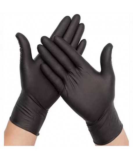 Guantes desechables de nitrilo negro sin polvo