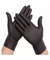 Guantes desechables de nitrilo negro sin polvo