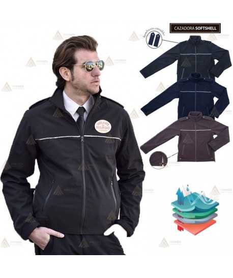 Chaqueta con tejido Softshell de triple capa para personal de seguridad