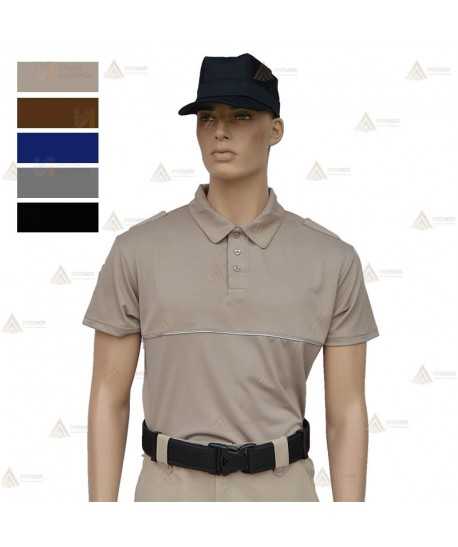 Polo transpirable y antibacteriano de manga corta para vigilantes de seguridad