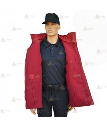 Parka para vigilantes de seguridad color granate