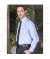 Camisa para uniforme manga larga con galoneras color celeste