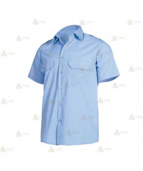 Camisa para uniforme manga corta color celeste