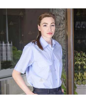 Camisa para uniforme manga corta color celeste