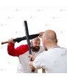 Paraguas de combate o defensa de color negro