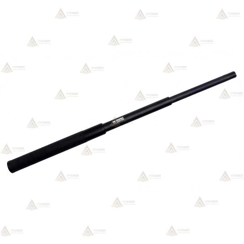 Bastón negro cromado extensible con pulsador de 53 cm