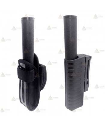 Bastón negro cromado extensible con pulsador de 53 cm