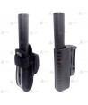 Bastón negro cromado extensible con pulsador de 53 cm