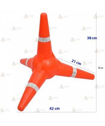 Tetrápodo semi apilable color naranja para policía