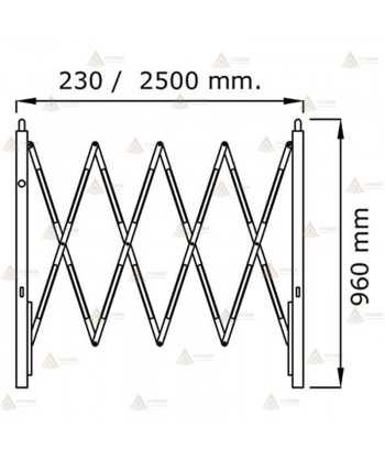 Valla extensible de 27 a 240 cm.
