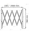 Valla extensible de 27 a 240 cm.