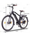 Bicicleta eléctrica con motor de 250W y batería de 48V 16Ah 768Wh para policía