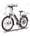Bicicleta eléctrica con motor de 250W y batería de 48V 16Ah, 768Wh para policía