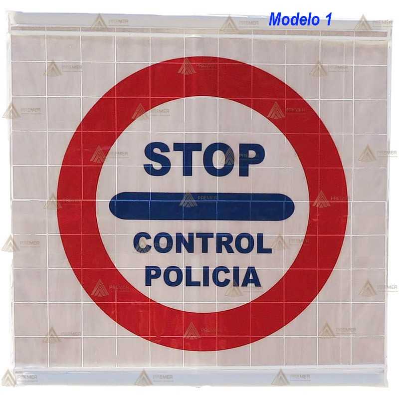 Señales réflex altamente reflexivas y plegables para controles policiales
