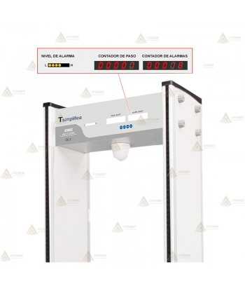 Arco detector de metales y de temperatura con seis zonas de detección