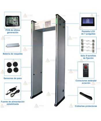 Detector de metales de arco con 33 zonas de detección