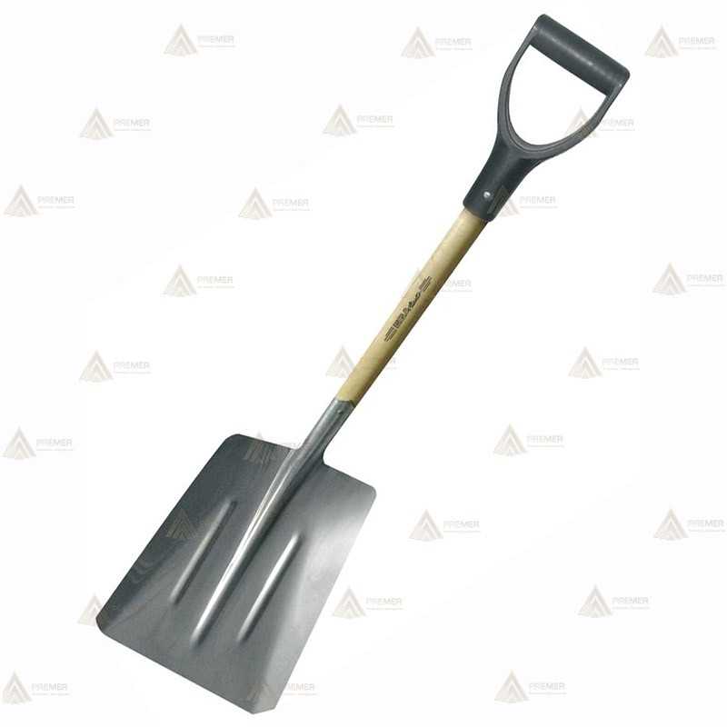 Pala cuadrada de aluminio con mango de madera tipo anilla