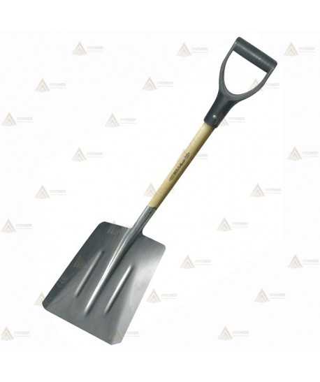 Pala cuadrada de aluminio con mango de madera tipo anilla