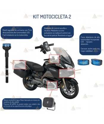 Kit de luces de señalización para motos de policía