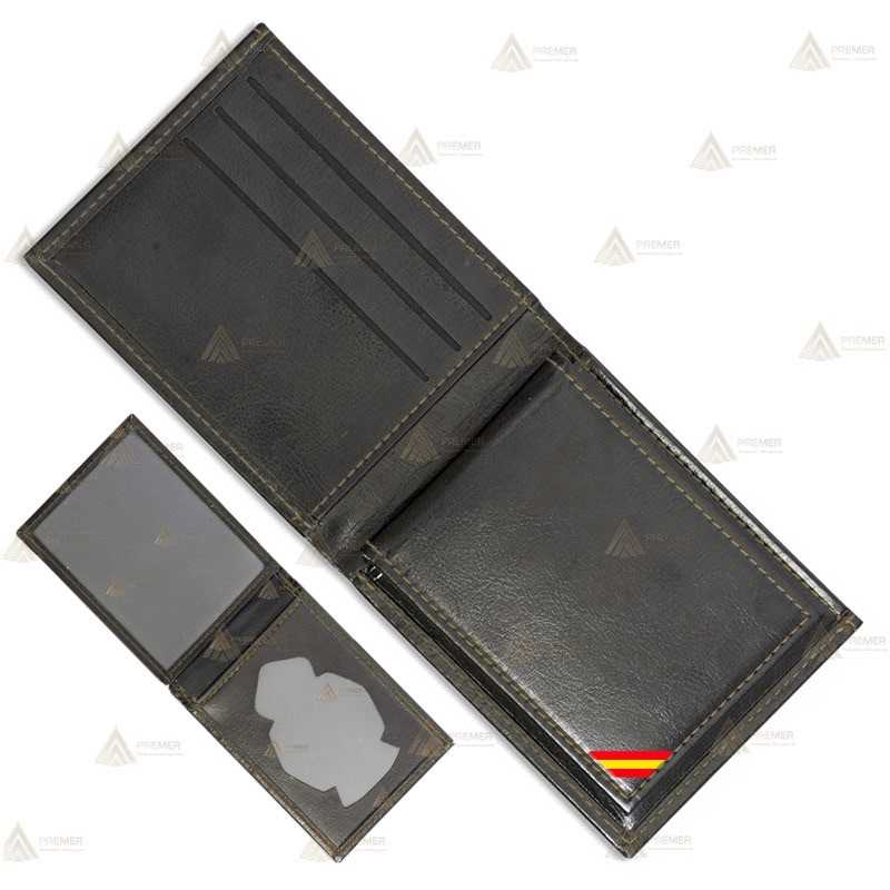 Cartera doble para chapa de identificación con la bandera de España.