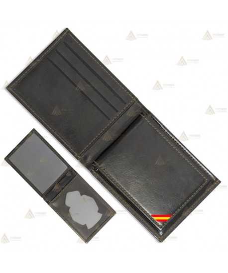 Cartera doble para chapa de identificación con la bandera de España.