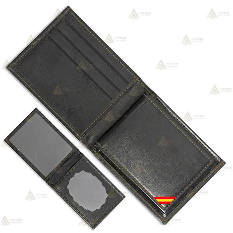 Cartera doble para chapa de identificación con la bandera de España
