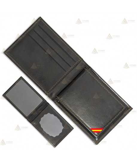 Cartera doble para chapa de identificación con la bandera de España