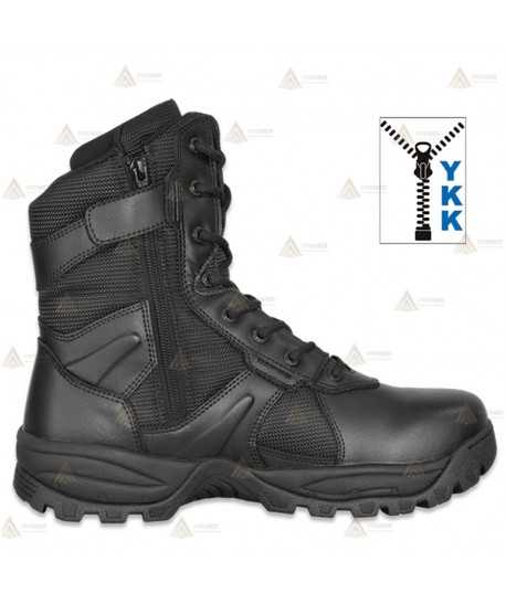 Bota táctica de piel nailon extra resistente con cremallera 8"
