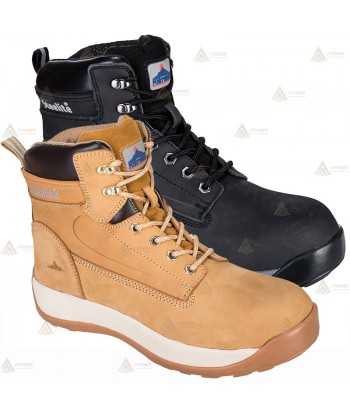 Bota panamá de seguridad en piel Nobuck S3 para forestales
