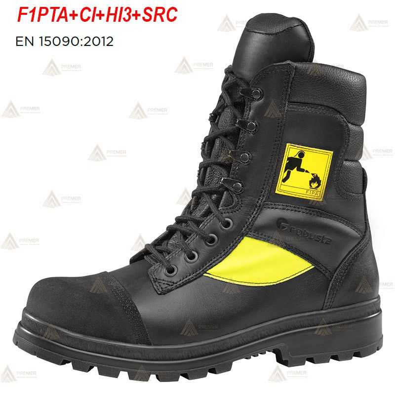 Bota con puntera y plantilla de seguridad F1PTA para bomberos